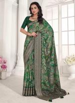 Viscose Silk Green Festival Wear Weaving Saree